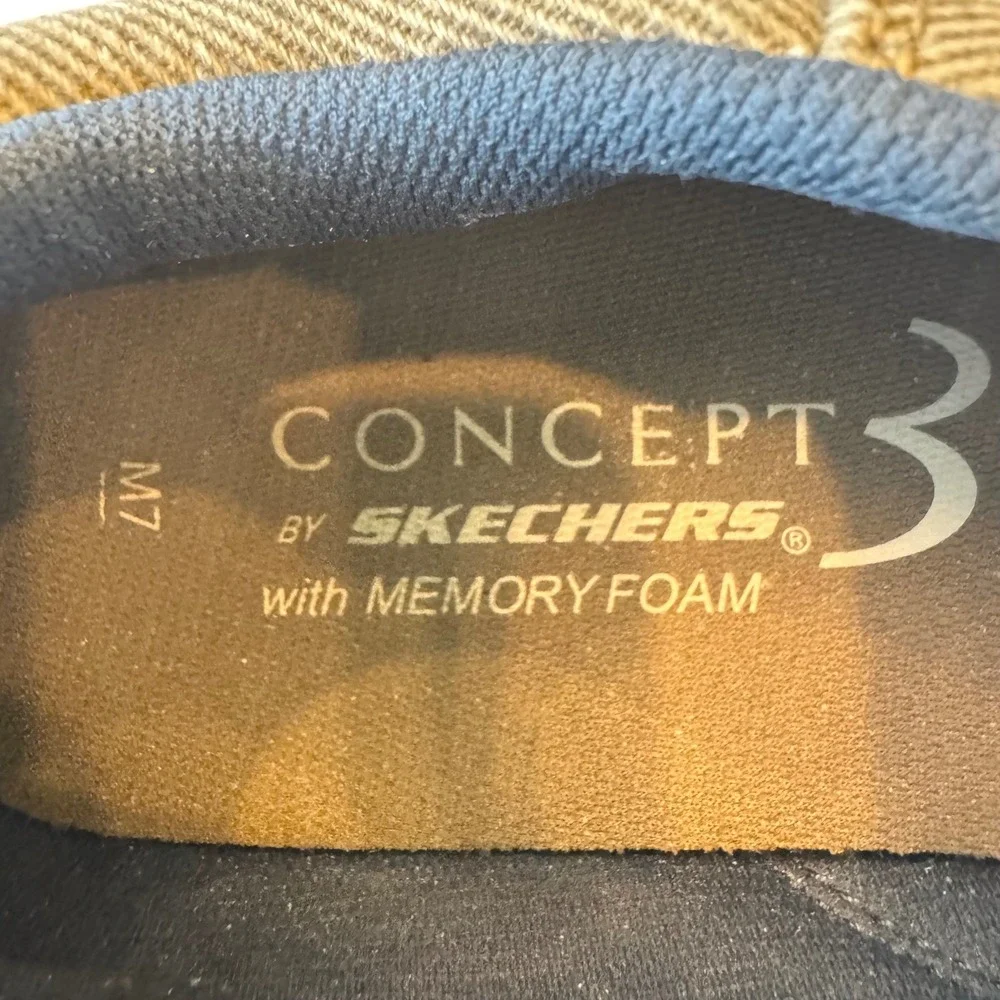 Concept 3 by Skechers Men 7‎ Tan Khaki Slip On Loafer Memory Foam Sneaker Casual